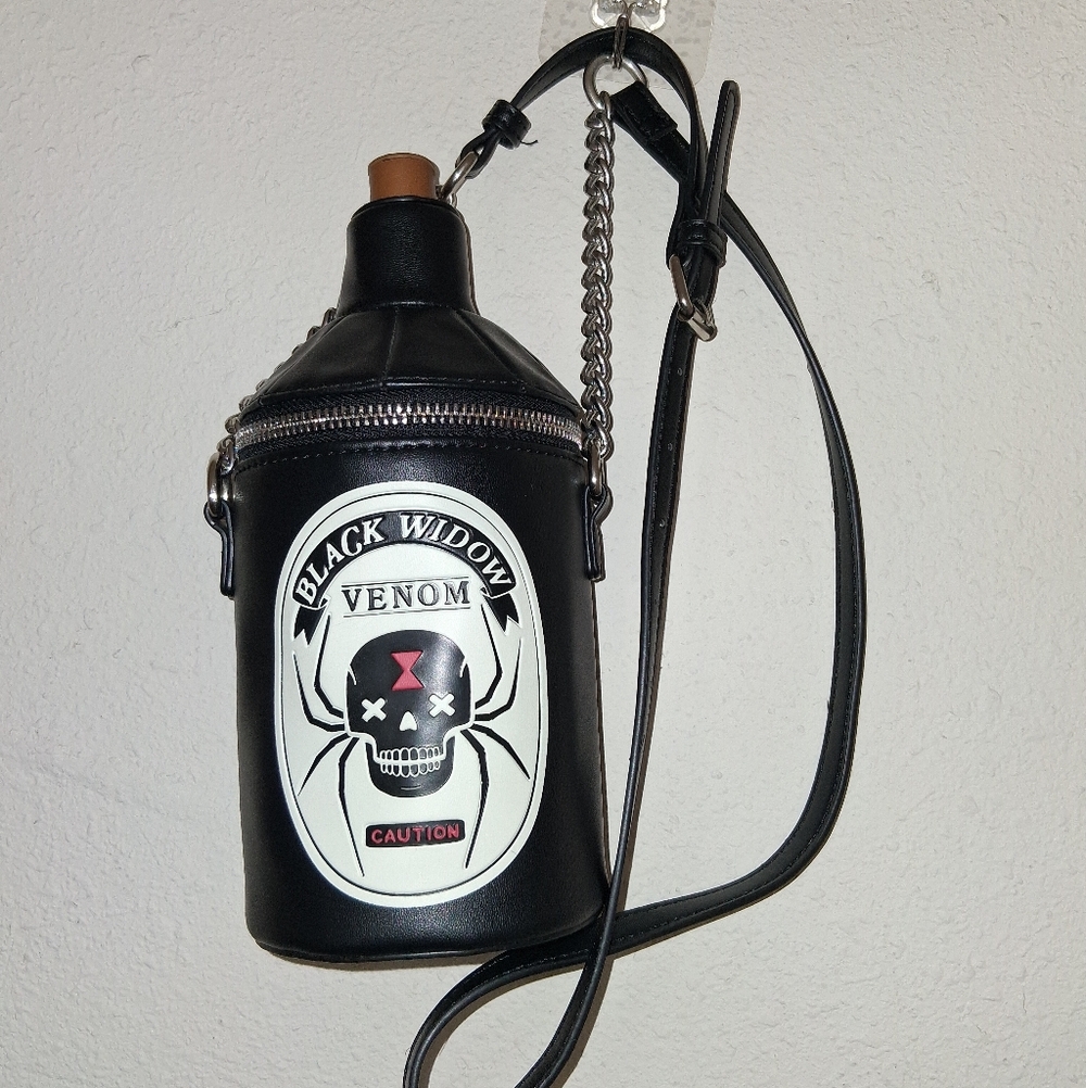 Mad Engine Black Widow Venom Bottle Crossbody Purse - Picture 2 of 9